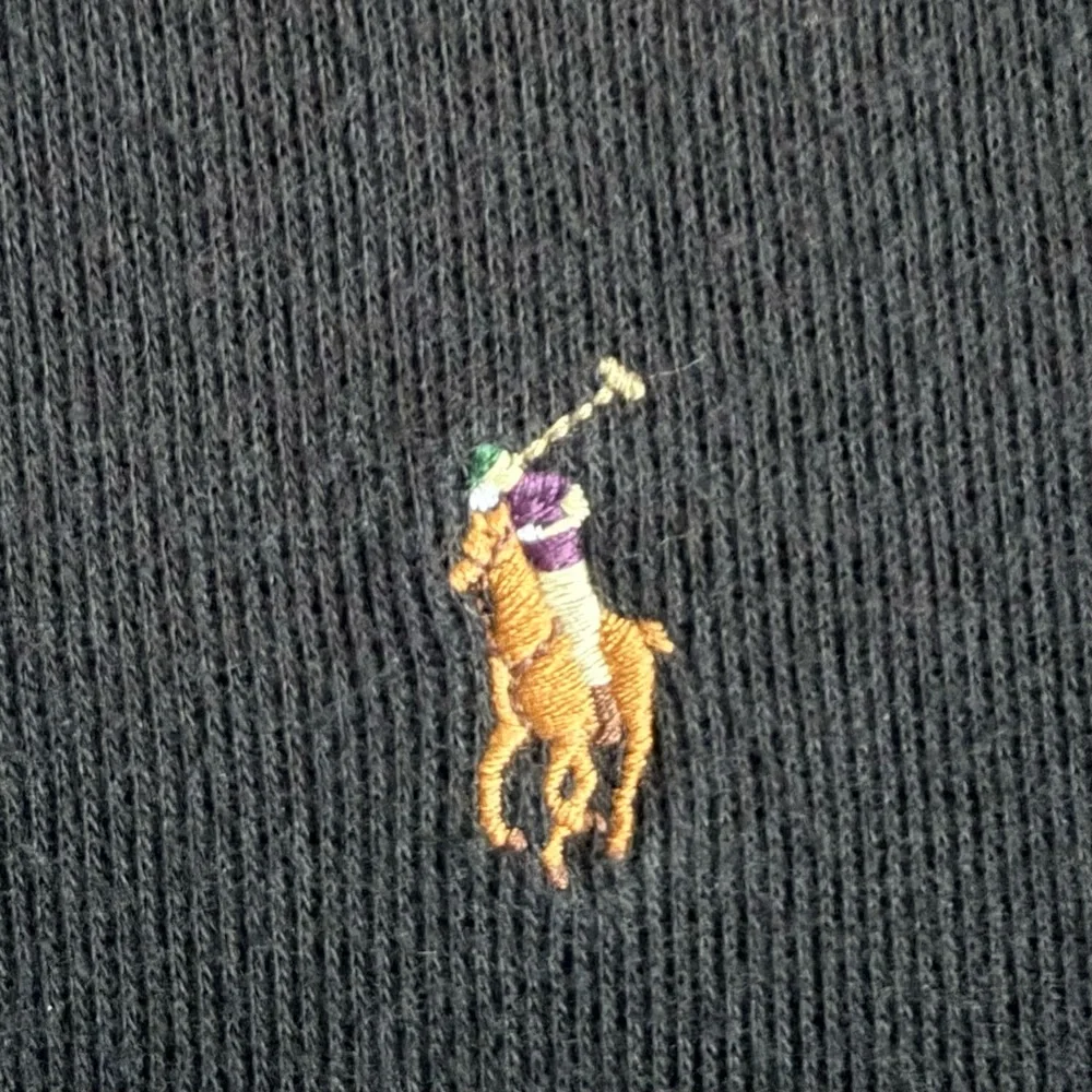 Polo Ralph Lauren Black Estate Rib Quarter Zip Pullover Sweater‎ Black XXL